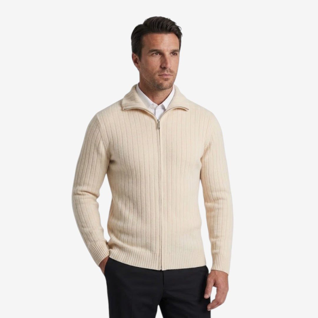 Men's Full Zip Cardigan Warm Winter Knitwear Relaxed Fit Everyday Layering