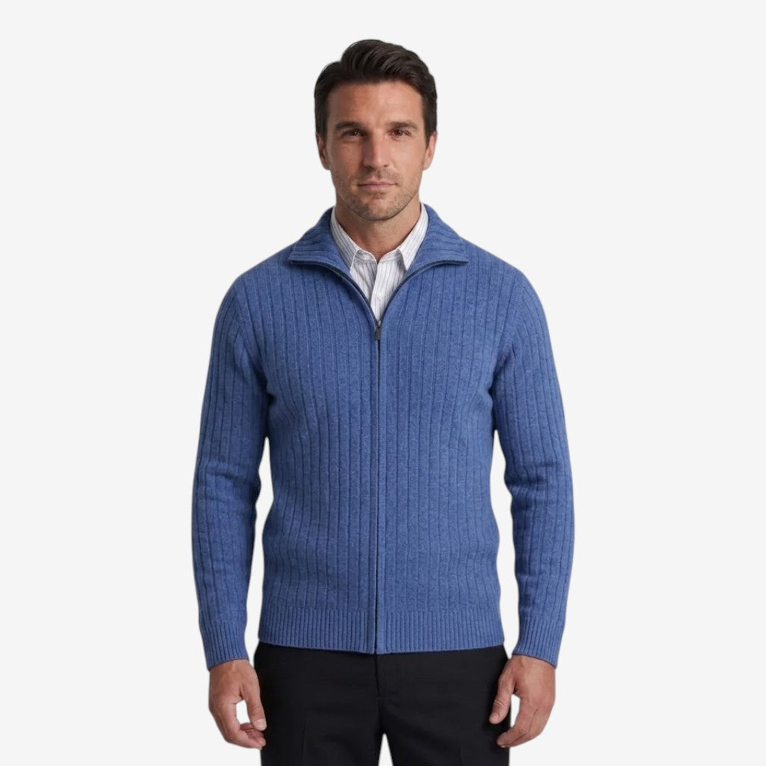 Men's Full Zip Cardigan Warm Winter Knitwear Relaxed Fit Everyday Layering