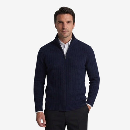 Men's Full Zip Cardigan Warm Winter Knitwear Relaxed Fit Everyday Layering