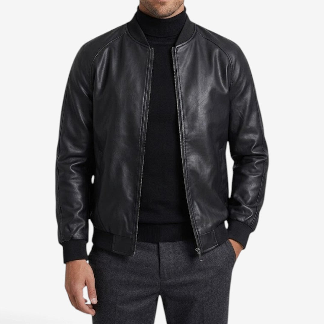 Men's Vintage PU Leather Jacket Loose Fit Streetwear Casual Fashion