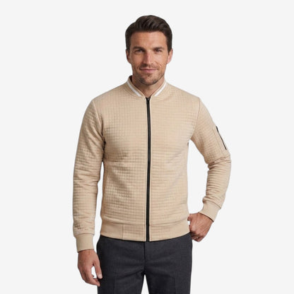 Men's Casual Plaid Jacket Full Zip Stand Collar Everyday Layering