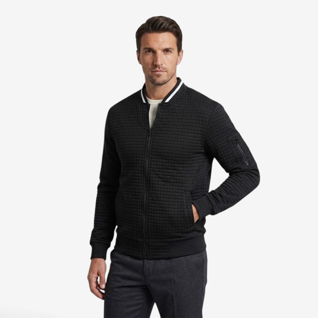 Men's Casual Plaid Jacket Full Zip Stand Collar Everyday Layering