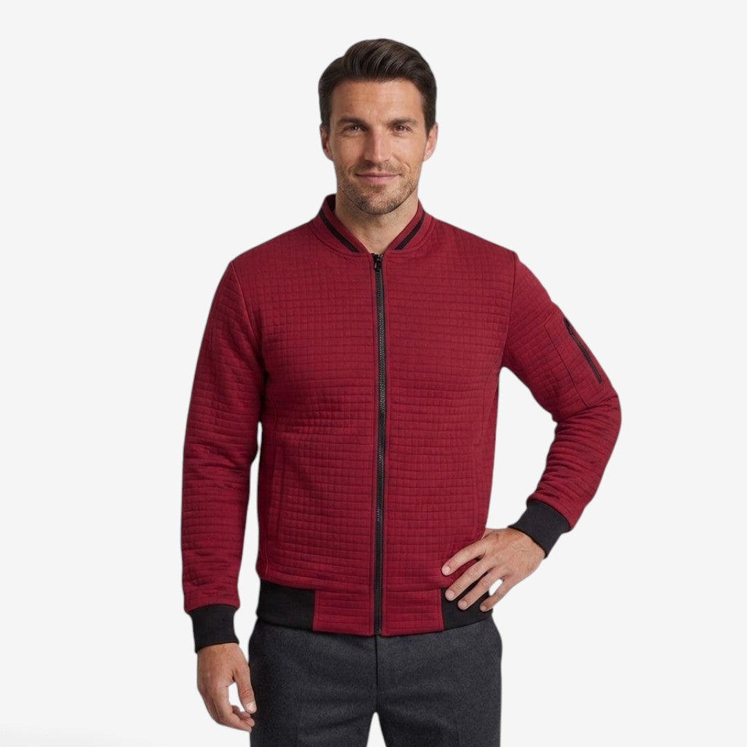 Men's Casual Plaid Jacket Full Zip Stand Collar Everyday Layering
