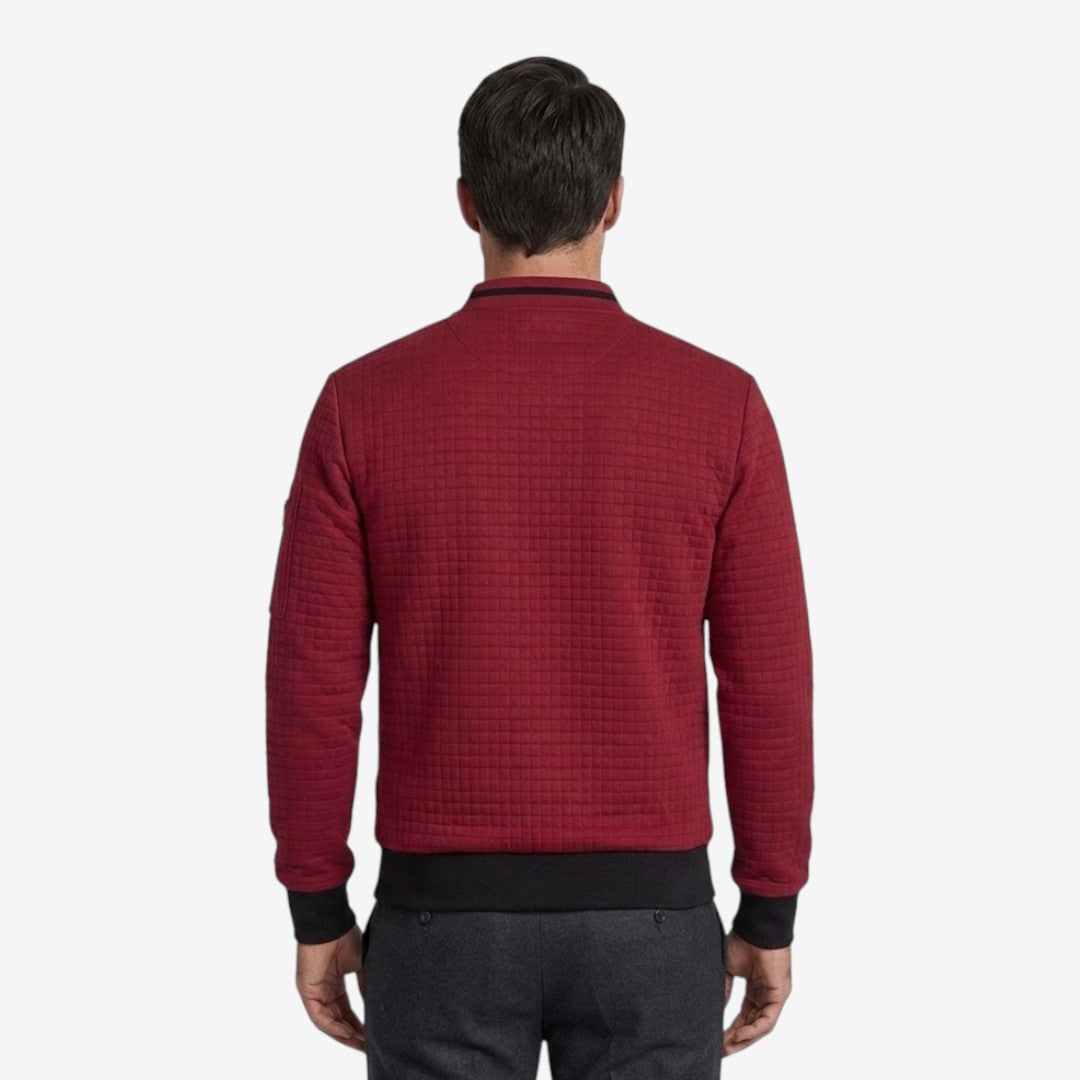 Men's Casual Plaid Jacket Full Zip Stand Collar Everyday Layering