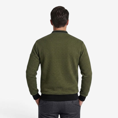 Men's Casual Plaid Jacket Full Zip Stand Collar Everyday Layering