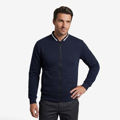 Men's Casual Plaid Jacket Full Zip Stand Collar Everyday Layering