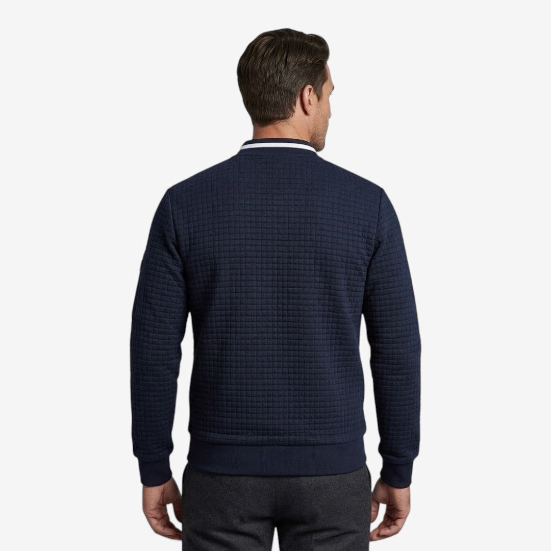 Men's Casual Plaid Jacket Full Zip Stand Collar Everyday Layering