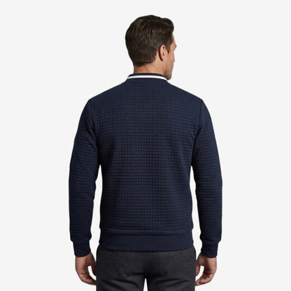 Men's Casual Plaid Jacket Full Zip Stand Collar Everyday Layering