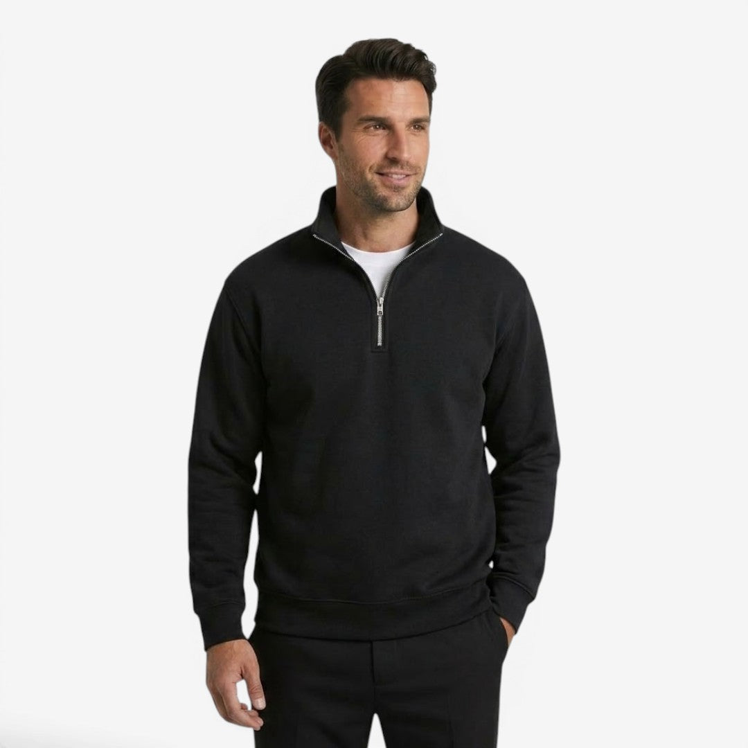 Men's Casual Quarter Zip Jumper Stand Collar Soft Knit Everyday Wear