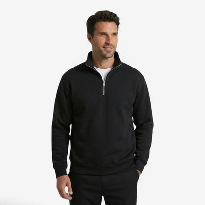 Men's Casual Quarter Zip Jumper Stand Collar Soft Knit Everyday Wear