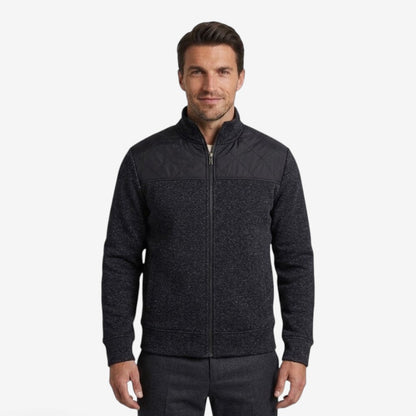 Men's Quilted Knit Jacket Smart Casual Stand Collar Stylish Layering