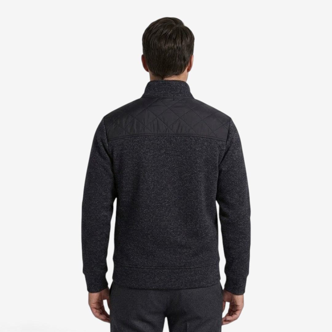Men's Quilted Knit Jacket Smart Casual Stand Collar Stylish Layering