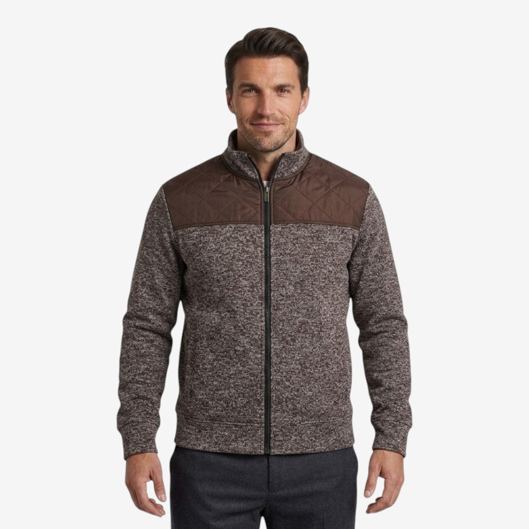 Men's Quilted Knit Jacket Smart Casual Stand Collar Stylish Layering