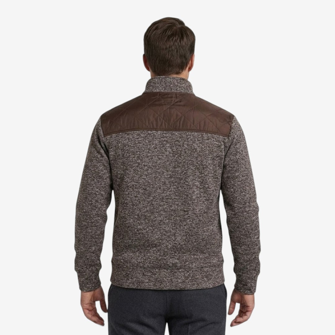 Men's Quilted Knit Jacket Smart Casual Stand Collar Stylish Layering