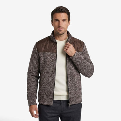 Men's Quilted Knit Jacket Smart Casual Stand Collar Stylish Layering