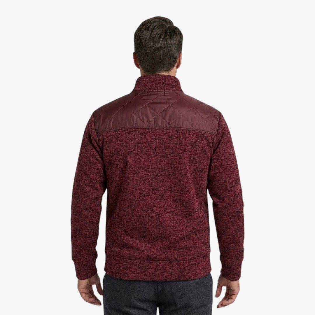 Men's Quilted Knit Jacket Smart Casual Stand Collar Stylish Layering