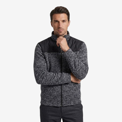 Men's Quilted Knit Jacket Smart Casual Stand Collar Stylish Layering
