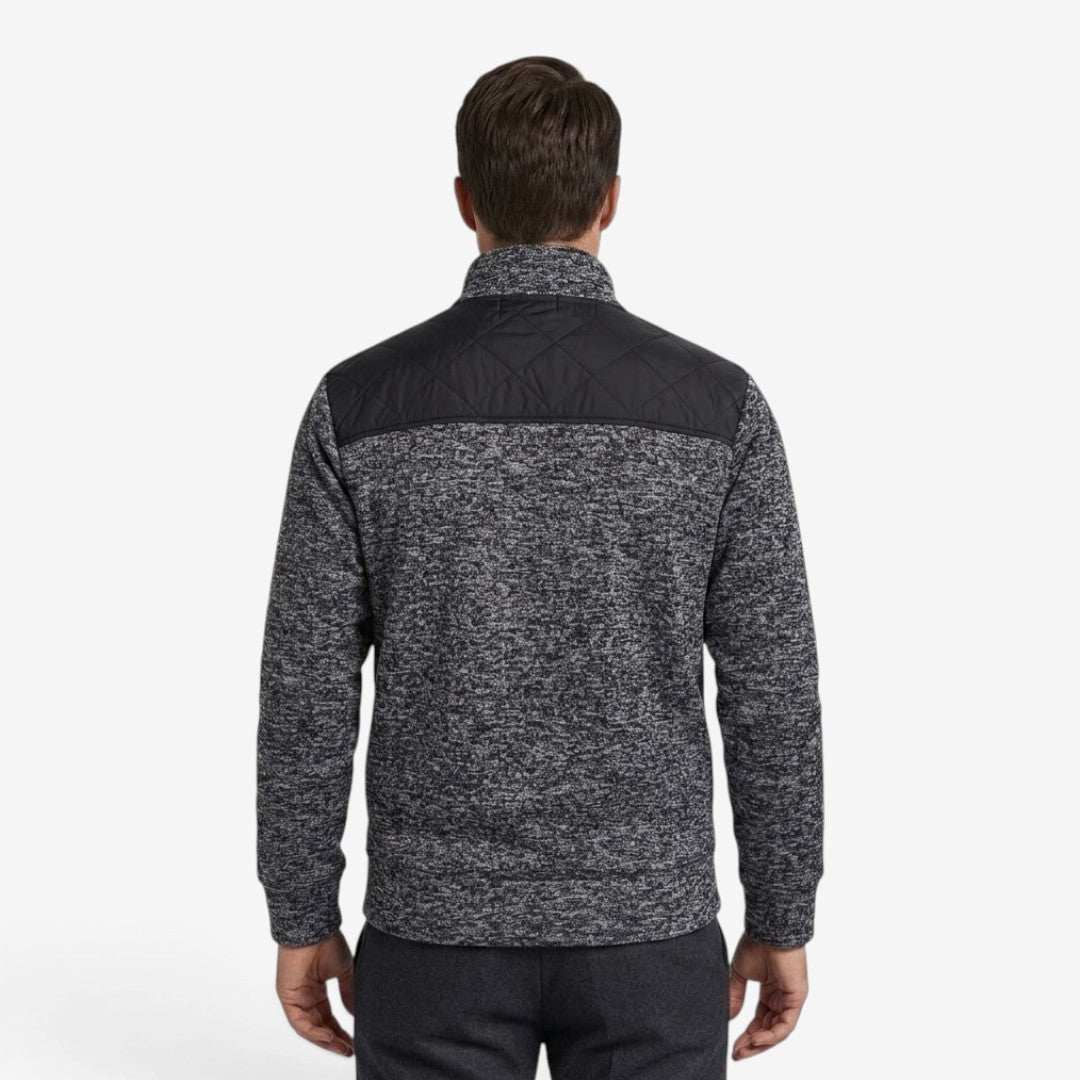 Men's Quilted Knit Jacket Smart Casual Stand Collar Stylish Layering