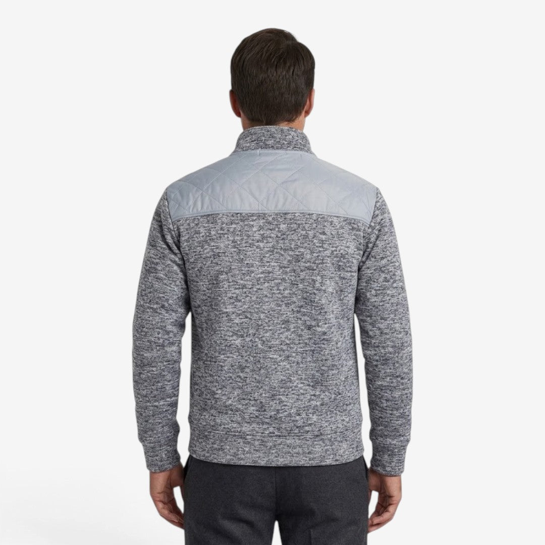 Men's Quilted Knit Jacket Smart Casual Stand Collar Stylish Layering