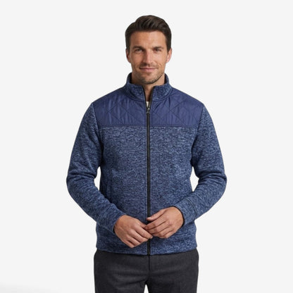 Men's Quilted Knit Jacket Smart Casual Stand Collar Stylish Layering