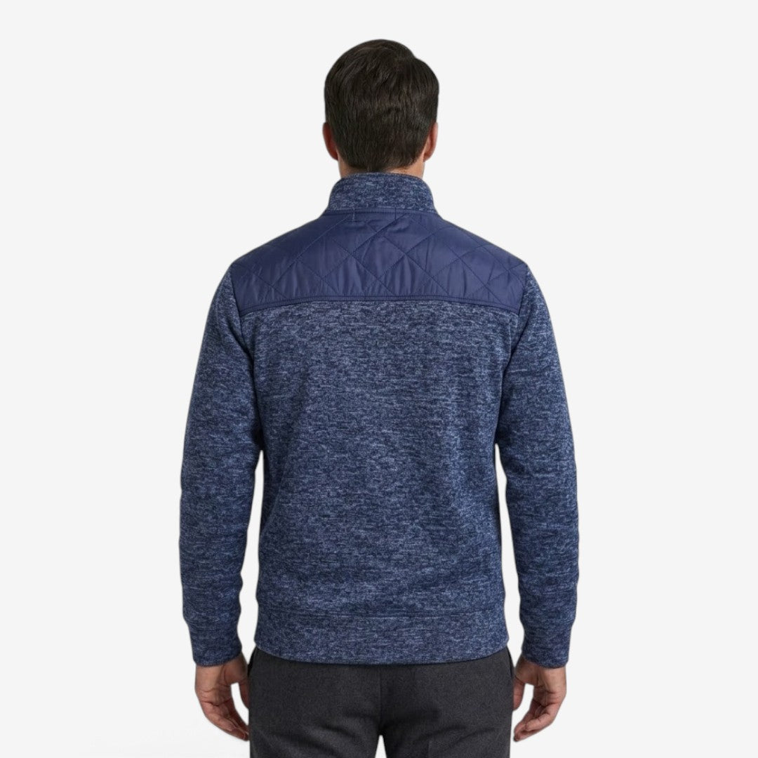 Men's Quilted Knit Jacket Smart Casual Stand Collar Stylish Layering