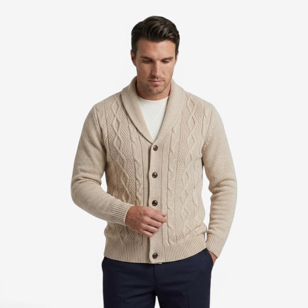 Men's Shawl Collar Cardigan Button-Up Winter Layering Stylish Warmth