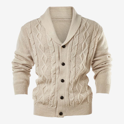 Men's Shawl Collar Cardigan Button-Up Winter Layering Stylish Warmth