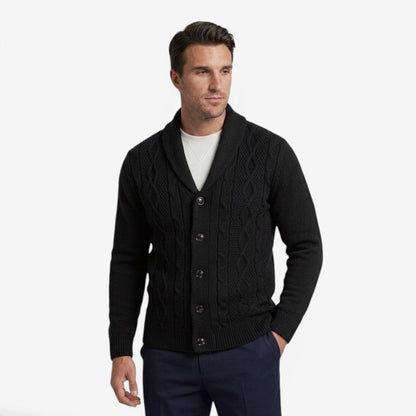 Men's Shawl Collar Cardigan Button-Up Winter Layering Stylish Warmth