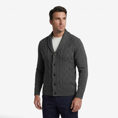 Men's Shawl Collar Cardigan Button-Up Winter Layering Stylish Warmth