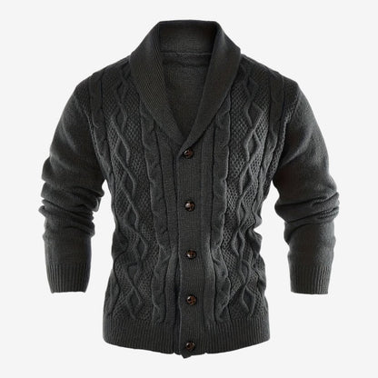 Men's Shawl Collar Cardigan Button-Up Winter Layering Stylish Warmth