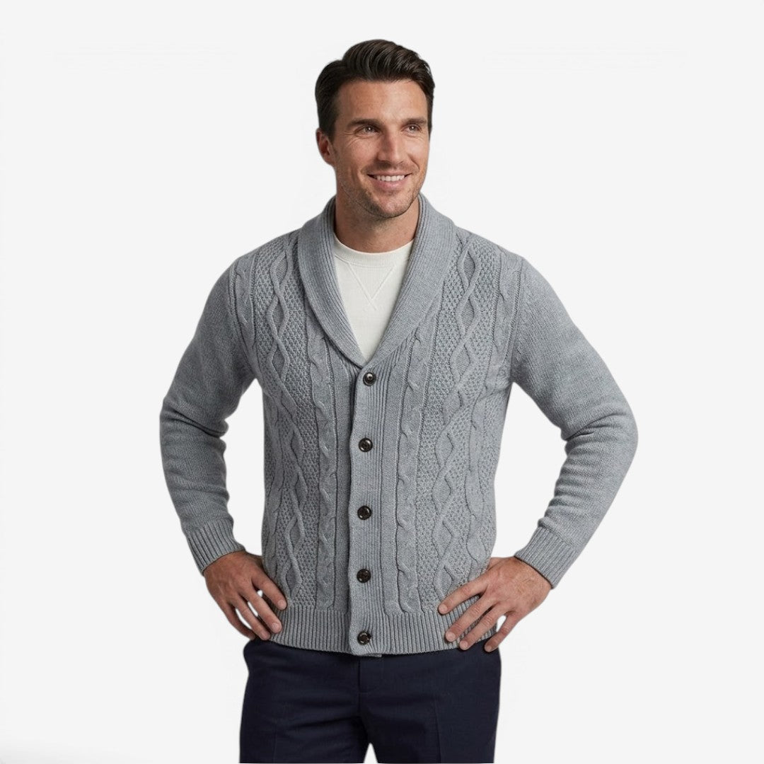 Men's Shawl Collar Cardigan Button-Up Winter Layering Stylish Warmth