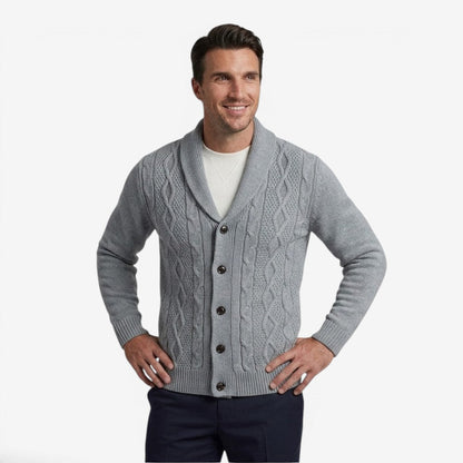 Men's Shawl Collar Cardigan Button-Up Winter Layering Stylish Warmth