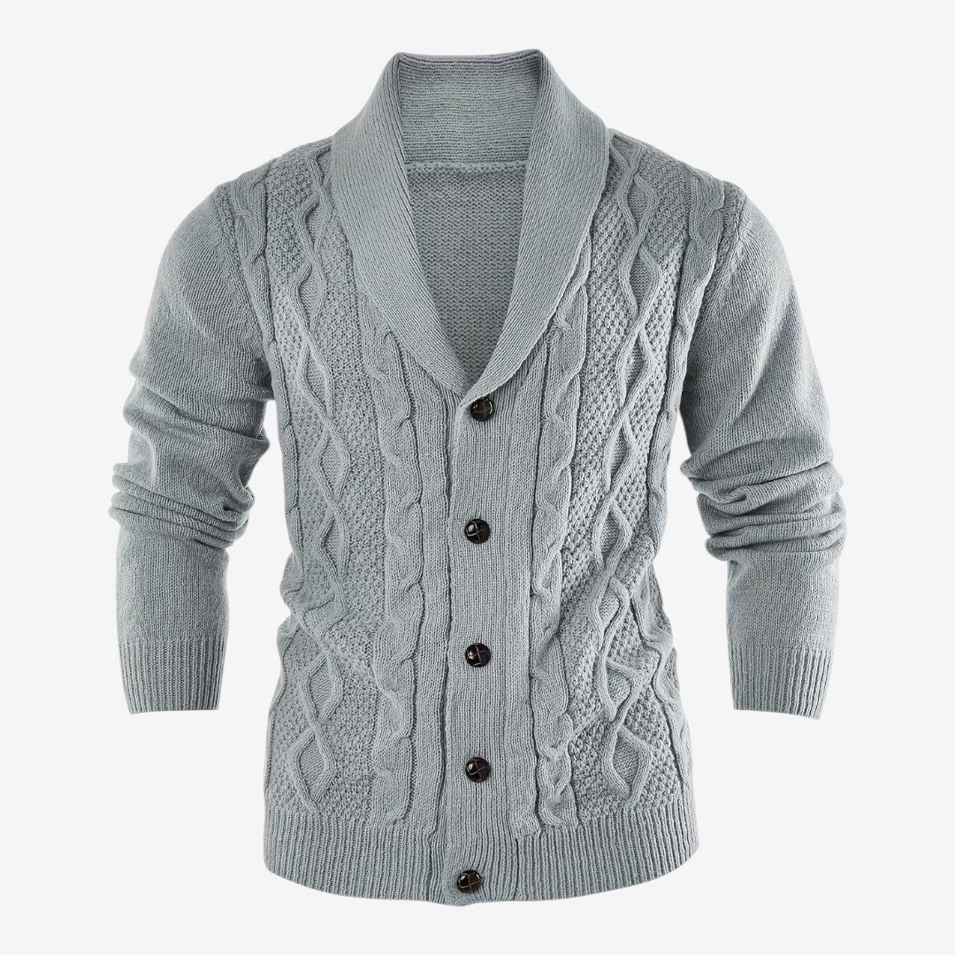 Men's Shawl Collar Cardigan Button-Up Winter Layering Stylish Warmth