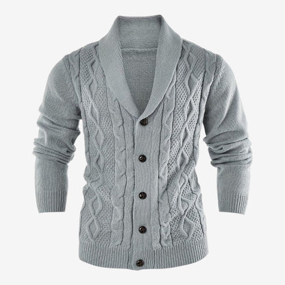 Men's Shawl Collar Cardigan Button-Up Winter Layering Stylish Warmth