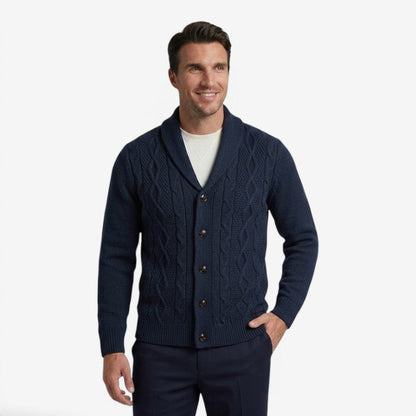 Men's Shawl Collar Cardigan Button-Up Winter Layering Stylish Warmth