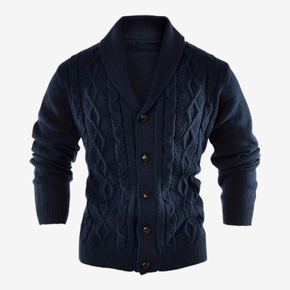 Men's Shawl Collar Cardigan Button-Up Winter Layering Stylish Warmth
