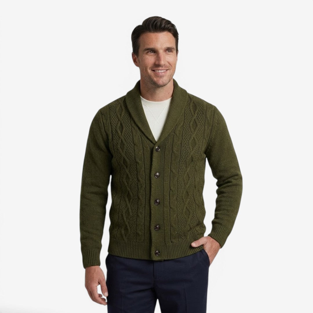 Men's Shawl Collar Cardigan Button-Up Winter Layering Stylish Warmth