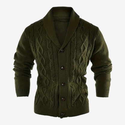 Men's Shawl Collar Cardigan Button-Up Winter Layering Stylish Warmth