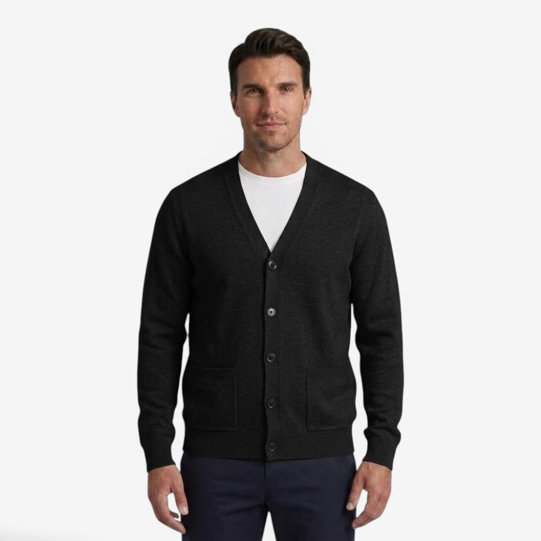 Men's Soft Knit Cardigan Button Closure Long Sleeve Casual Autumn Layering