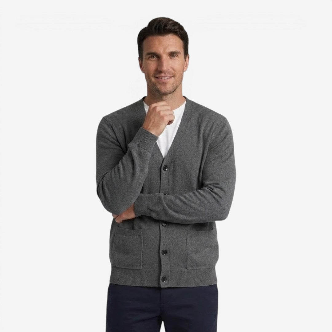 Men's Soft Knit Cardigan Button Closure Long Sleeve Casual Autumn Layering