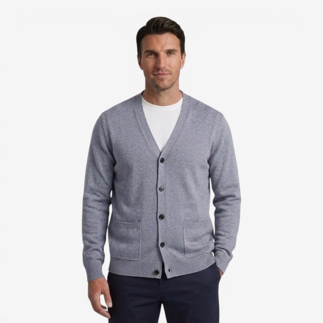 Men's Soft Knit Cardigan Button Closure Long Sleeve Casual Autumn Layering