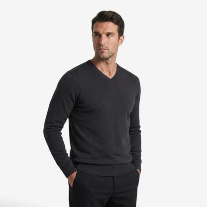 Men's Slim Fit V-Neck Sweatshirt Casual Classic Style Everyday Wear