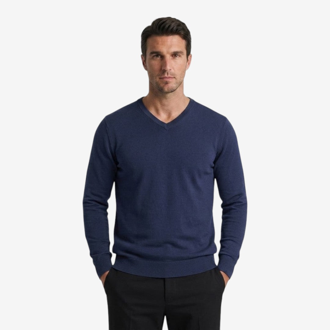 Men's Slim Fit V-Neck Sweatshirt Casual Classic Style Everyday Wear