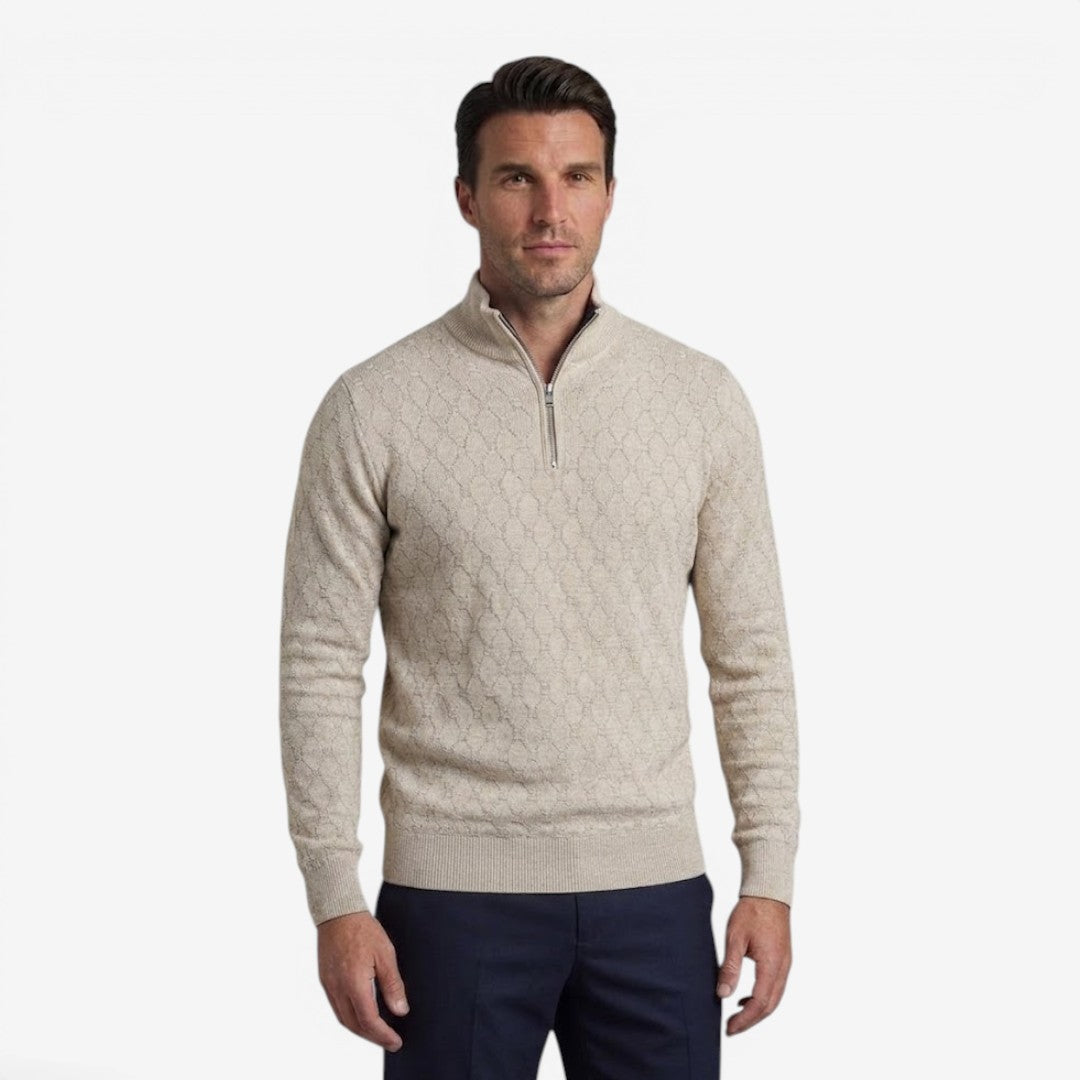 Men's Soft Stretch Quarter Zip Jumper Stand Collar Casual Everyday Wear