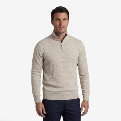 Men's Soft Stretch Quarter Zip Jumper Stand Collar Casual Everyday Wear