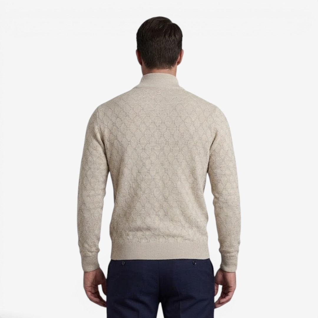 Men's Soft Stretch Quarter Zip Jumper Stand Collar Casual Everyday Wear