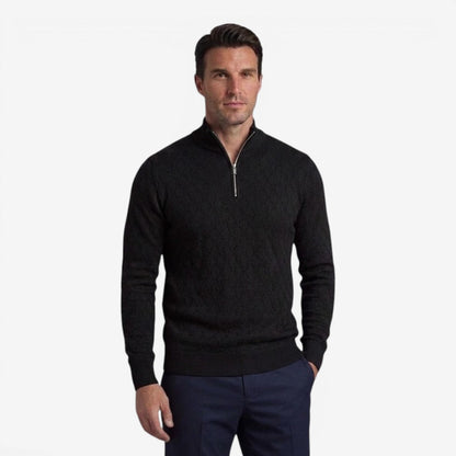 Men's Soft Stretch Quarter Zip Jumper Stand Collar Casual Everyday Wear