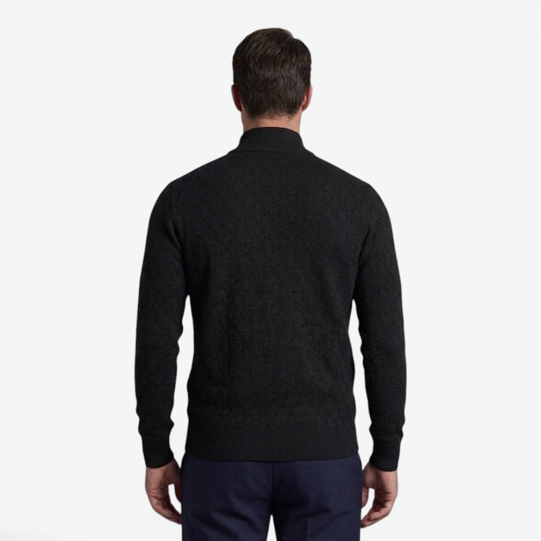 Men's Soft Stretch Quarter Zip Jumper Stand Collar Casual Everyday Wear