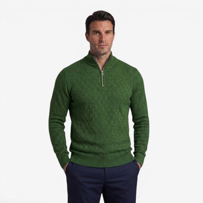 Men's Soft Stretch Quarter Zip Jumper Stand Collar Casual Everyday Wear