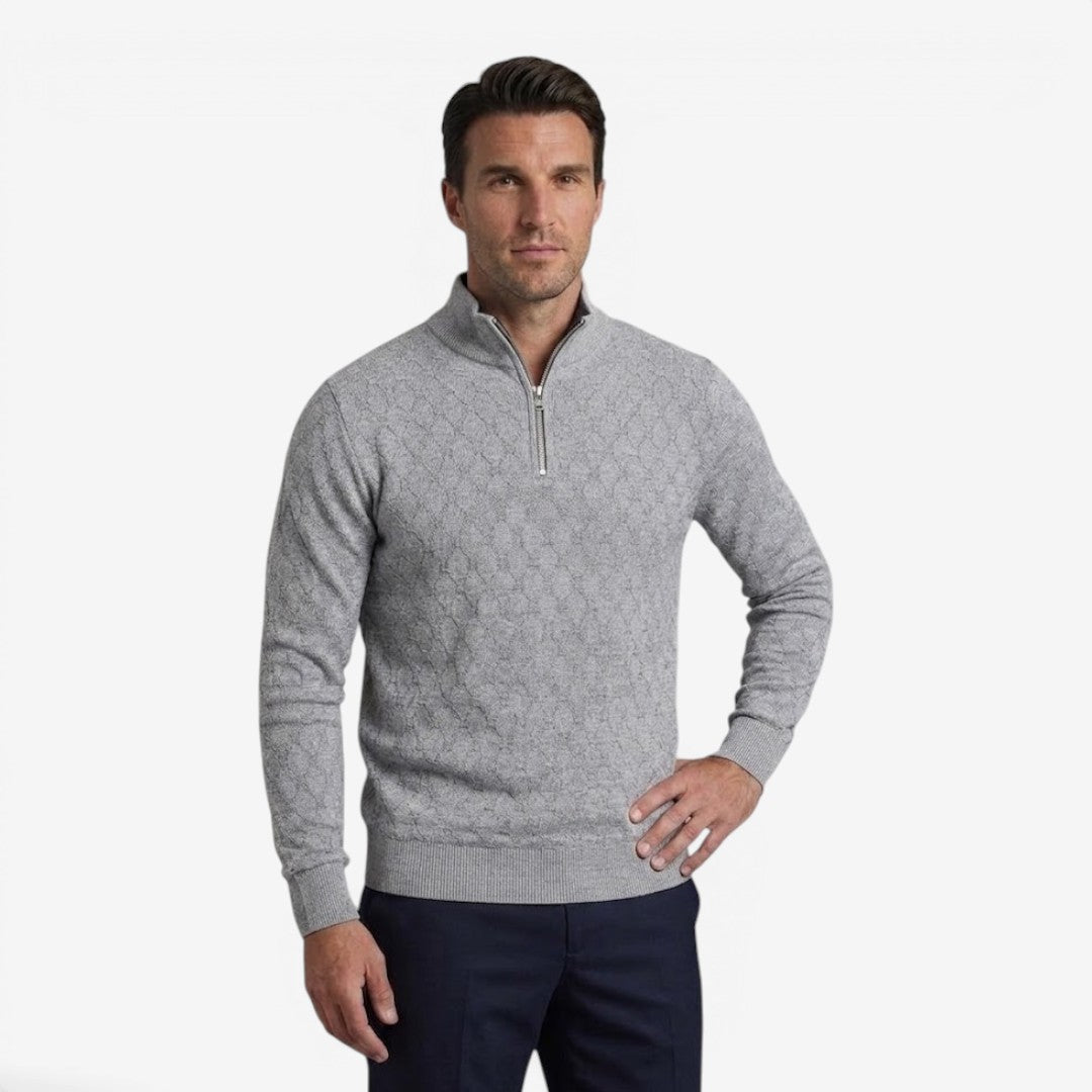 Men's Soft Stretch Quarter Zip Jumper Stand Collar Casual Everyday Wear